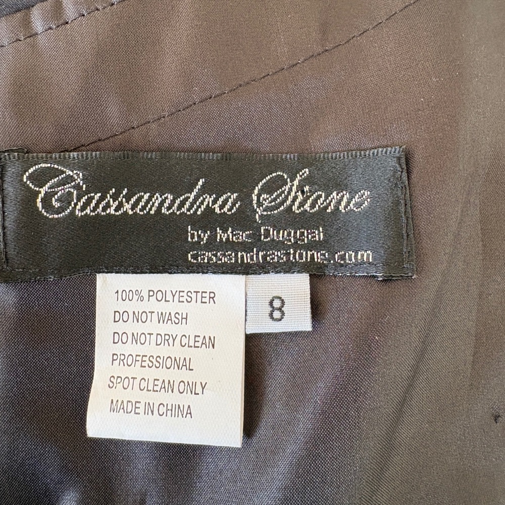 Cassandra Stone‎ Mac Duggal Black One Shoulder Sequin Cutout Gown Dress Size 8 - Picture 3 of 14